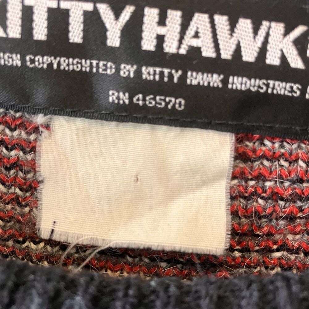 Vintage Kitty Hawk Crewneck Sweater Women's L Chunky Knit Geometric Colorful 80s - Picture 3 of 6